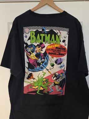 Batman Black Tee with Faded Silver Logo